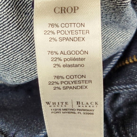 White House Black Market noir dark wash cropped jeans size 8 - Picture 7 of 12
